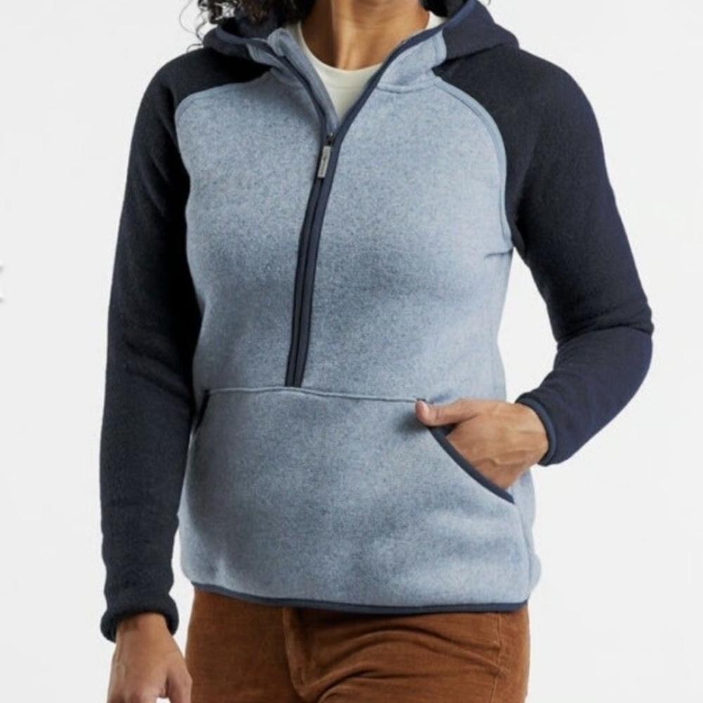 NWT Smartwool Hudson Trail Fleece Anorak Storm Blue Navy Medium